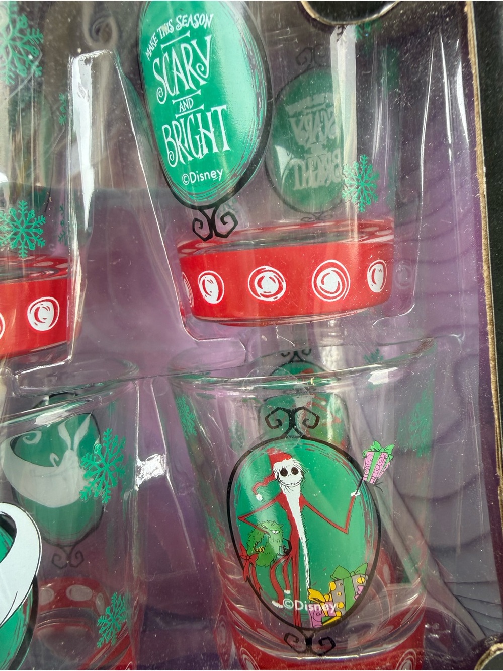 Disney The Nightmare Before Christmas Green & Red Mini Shot Glass Set